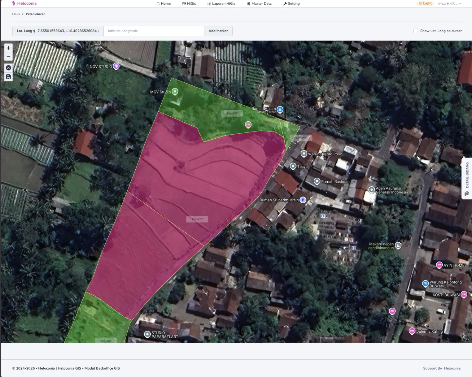 Tangkapan Layar - Proses Pemecahan Bidang Tanah