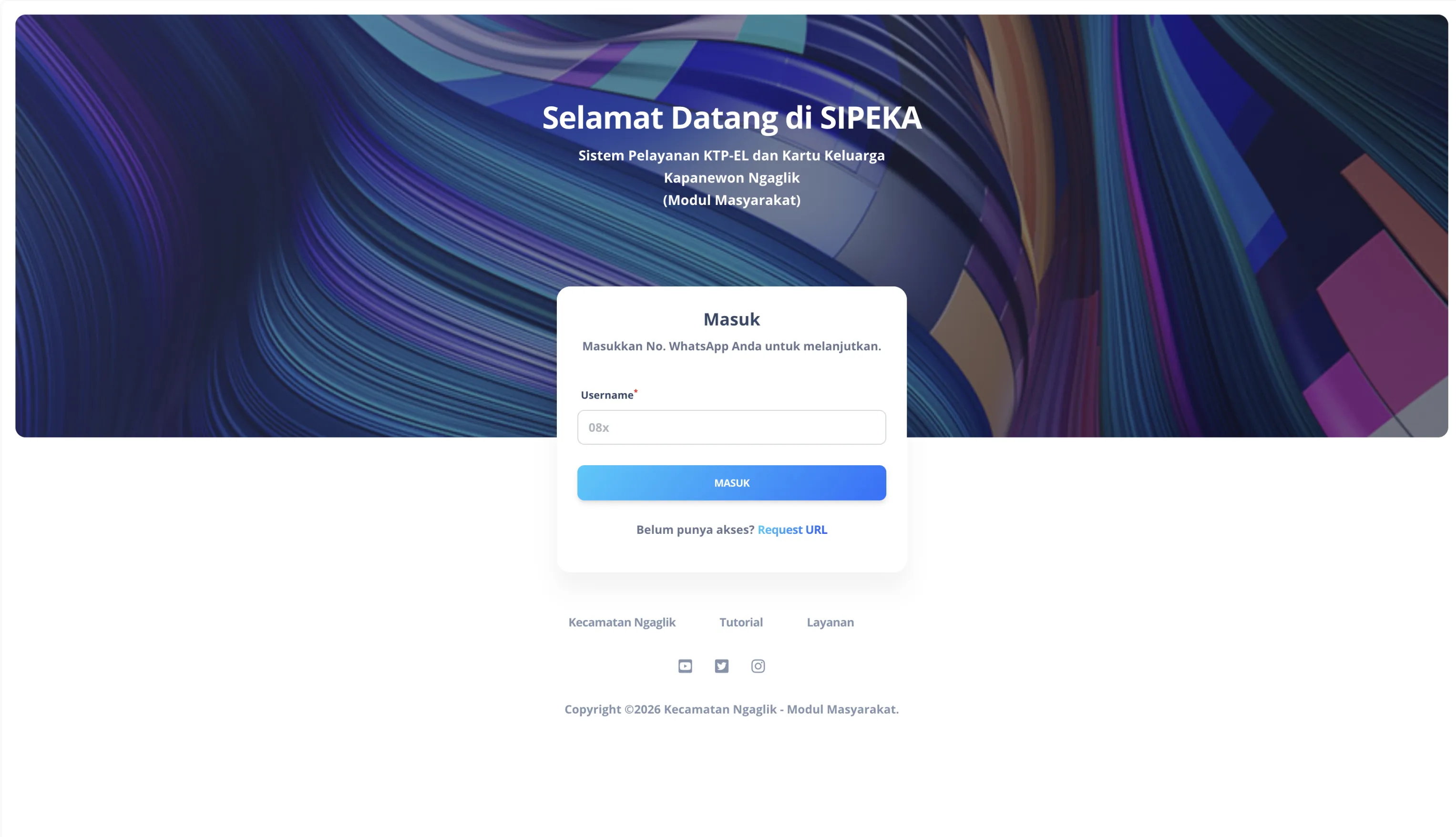 Tangkapan Layar - Halaman Login SIPEKA